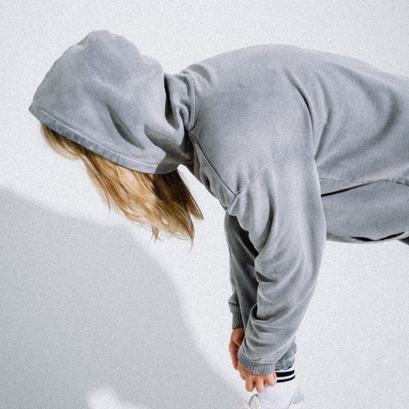 Elwood Oversized Core Hoodie - Aged Slate Grey - Picture 1 of 7